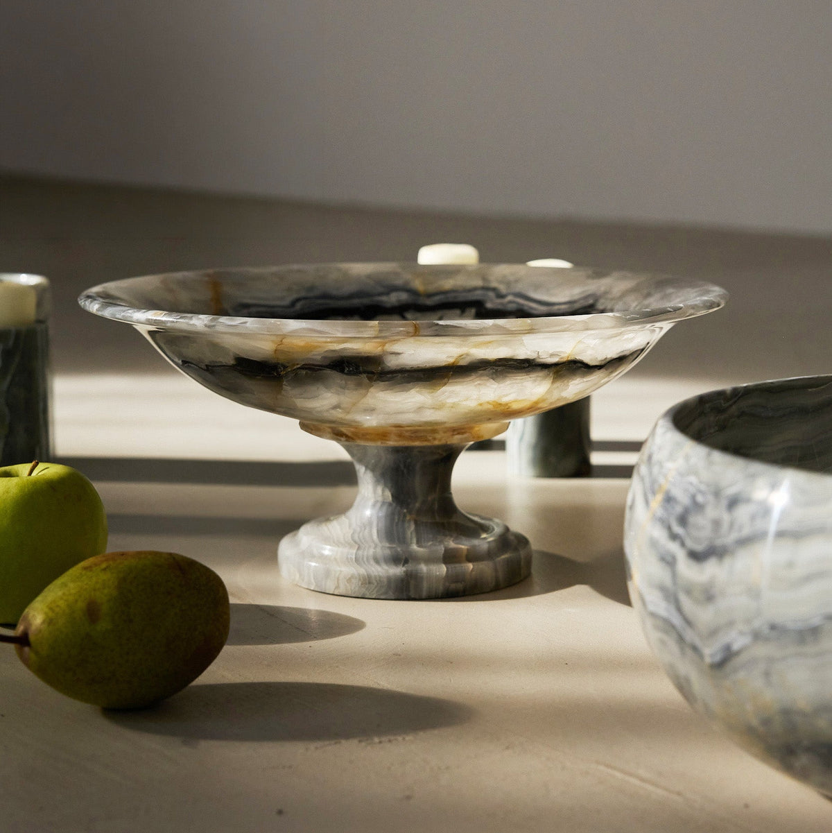 one of a kind rare grey onyx bowl handcrafted by Uniiqo Studio in Berlin